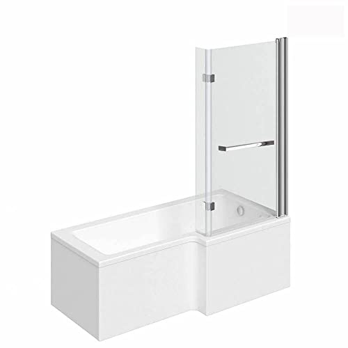 HOME DELUXE - Badewanne mit Duschwanne - ELARA Links- inkl. komplettem Zubehör und Duschabtrennung | Duschwanne, Badewanne mit Dusche von Home Deluxe