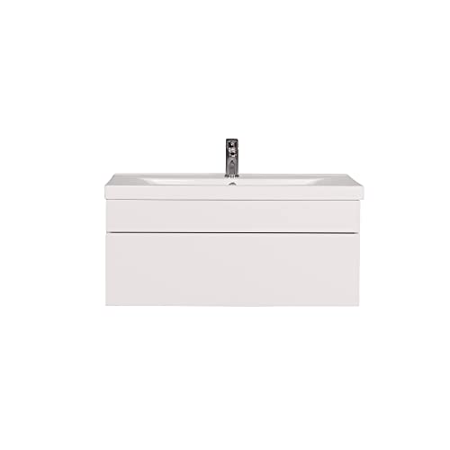 Home Deluxe - Badmöbel-Set - WANGEROOGE weiß - Small - inkl. Waschbecken und komplettem Zubehör - Größe Waschbecken: ca. 60 cm | Badezimmermöbel Waschtisch Badmöbelset von Home Deluxe