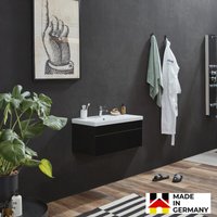 Home Deluxe - Badmöbel-Set - wangerooge big Schwarz - Small - inkl. Waschbecken und komplettem Zubehör - Breite Waschbecken: ca. 80 cm i von Home Deluxe