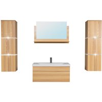 Home Deluxe - Badmöbel-Set - wangerooge big Holz - X-Large - inkl. Waschbecken und komplettem Zubehör - Breite Waschbecken: ca. 80 cm i von Home Deluxe