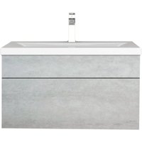 Home Deluxe - Badmöbel-Set - wangerooge Grau - Small - inkl. Waschbecken und komplettem Zubehör - Größe Waschbecken: ca. 60 cm i Badezimmermöbel von Home Deluxe