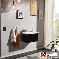 Home Deluxe - Badmöbel-Set - wangerooge schwarz - Small - inkl. Waschbecken und komplettem Zubehör - Breite Waschbecken: ca. 60 cm i Badezimmermöbel von Home Deluxe