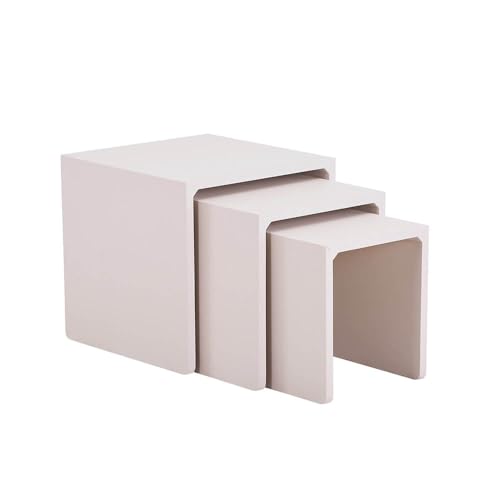 Home Deluxe Couchtisch Beistelltisch 3er Set IRIMA - Sand Beige |Sofatisch, Wohnzimmertisch, Satztisch von Home Deluxe