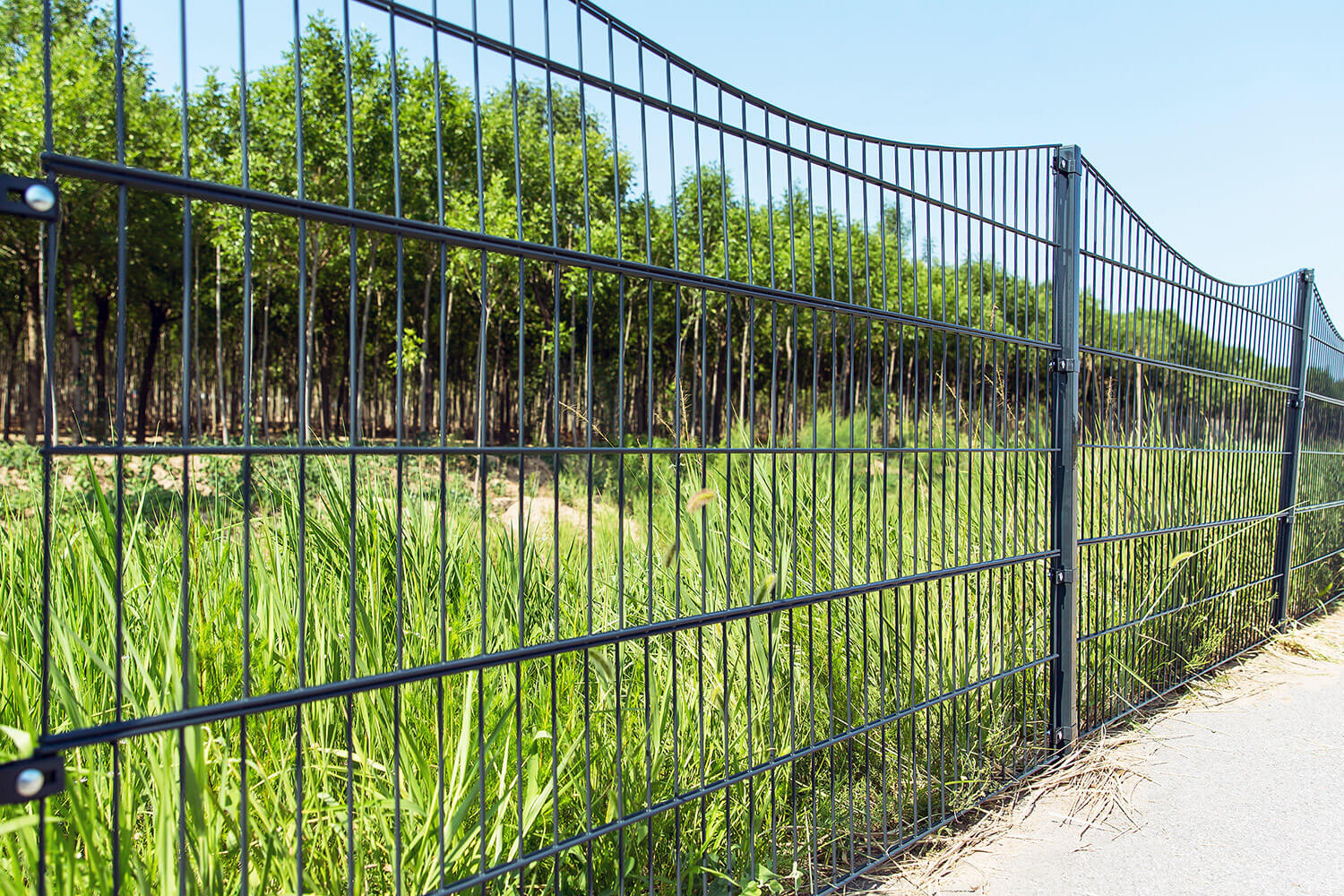 Home Deluxe Clôture à double barre d'ornement Tal incl. poteaux d'angle Anthracite/Vert MORATA - 80 cm x 10m 4x poteaux d'angle von Home Deluxe