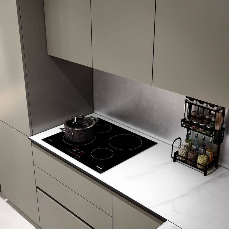 Home Deluxe Cuisine d'angle LINOSA 300 x 230 cm - Marbre gris umbra/blanc von Home Deluxe