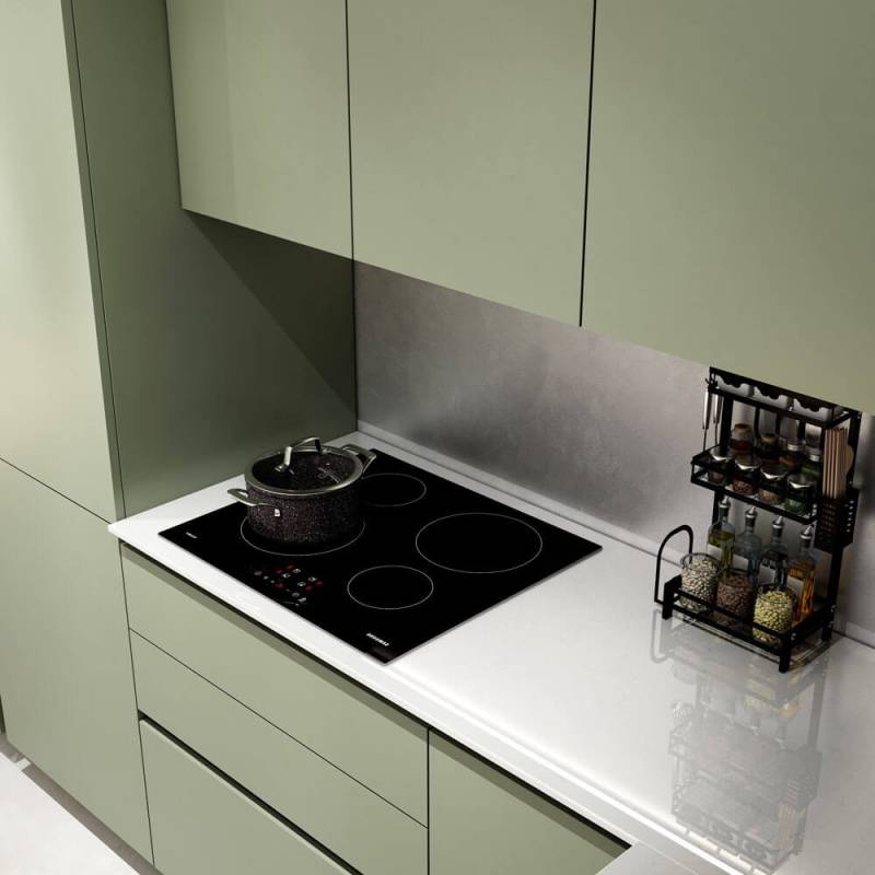 Home Deluxe Cuisine d'angle LINOSA 300 x 230 cm - Vert olive/blanc von Home Deluxe