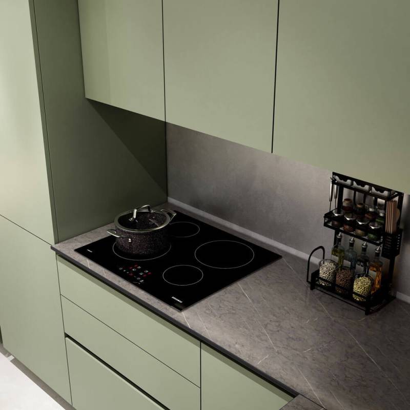 Home Deluxe Cuisine d'angle LINOSA 300 x 230 cm - Vert olive/gris pierre von Home Deluxe