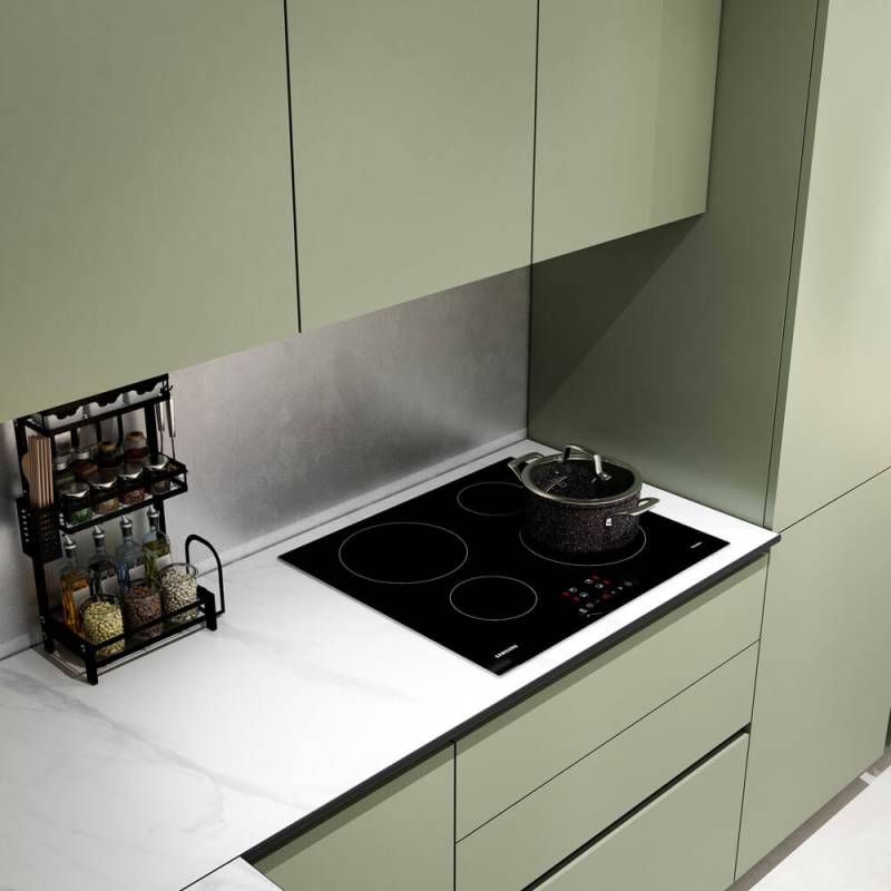 Home Deluxe Cuisine d'angle LINOSA 300 x 230 cm - Vert olive/marbre blanc von Home Deluxe