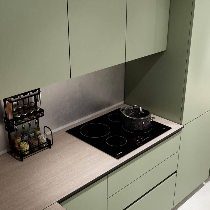 Home Deluxe Cuisine d'angle LINOSA 300 x 230 cm - Vert olive/noix von Home Deluxe