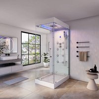 Home Deluxe - Dampfdusche mit Wasserfall und LED-Beleuchtung design - 80 x 120 cm Größe: m Dusche Dampfdusche Duschkabine Fertigdusche von Home Deluxe