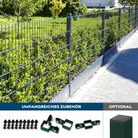 Doppelstabmattenzaun grün morata i Gartenzaun, Zaun i verschiedene Varianten i Länge: 36m, Höhe: 1200 mm - Home Deluxe von Home Deluxe