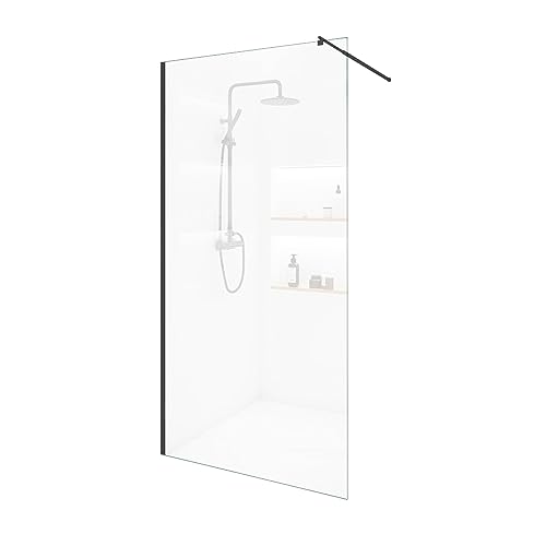 Home Deluxe - Duschabtrennung - BAKI - Breite: 100 cm, Profil Schwarz, Klarglas, Aluminiumrahmen - 10 mm ESG - Sicherheitsglas I Walk in Dusche, Duschwand, Duschtür von Home Deluxe