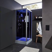 HOME DELUXE - Duschkabine mit LED-Beleuchtung WAVE L - 100 x 80 cm Dusche Duschkabine Duschtempel Duschabtrennung von Home Deluxe