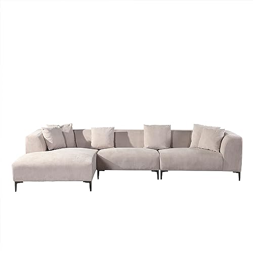 Home Deluxe Ecksofa Torino - Farbe: Beige, Ausführung: Links - 344 x 74 x 178 cm I Sofa, Wohnlandschaft von Home Deluxe