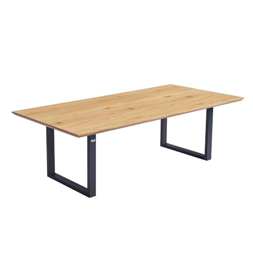 Home Deluxe - Esstisch AVENCIA - 240 x 120 cm, Farbe: Light Oak, U-Fuß, MDF Platte, Bodenschonend I Esszimmertisch Holztisch Essgruppe von Home Deluxe