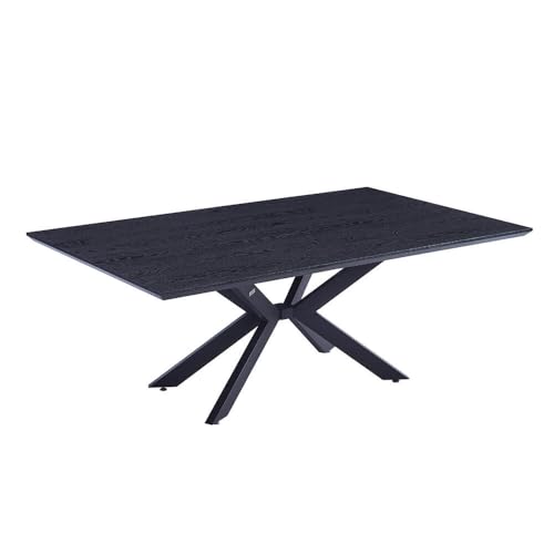 Home Deluxe – Esstisch-Set AVENCIA mit 4 Stühlen IKALO Grau/Braun - Farbe: Dark Oak, Maße: 200 x 76 x 120 cm, Sternfuß, Eckig, Ausziehbar I Essgruppe Ausziehtisch Esszimmermöbel von Home Deluxe