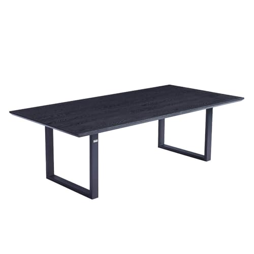 Home Deluxe – Esstisch-Set AVENCIA mit 8 Stühlen PAKU Anthrazit - Farbe: Dark Oak, Maße: 240 x 76 x 120 cm, U-Fuß I Essgruppe Ausziehtisch Esszimmermöbel von Home Deluxe