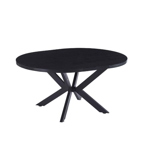 Home Deluxe – Esstisch-Set AVENTI mit 8 Stühlen 4 Stühlen IKALO Cord Creme Farbe: Light Oak, Maße: 120-160 x 76 x 12 cm, Sternenfuß I Essgruppe Ausziehtisch Esszimmermöbel von Home Deluxe