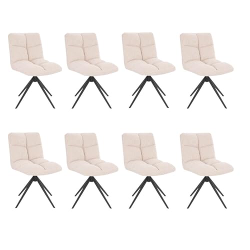 Home Deluxe - Esszimmerstuhl NODA - 8er Set, Farbe: Samt Creme - 360 Grad drehbar, weiche Polsterung, bis 120 kg belastbar I Küchenstuhl Speisestühle Esszimmerstühle von Home Deluxe
