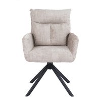 Home Deluxe Esszimmerstuhl mit Armlehne Chenille ALUNA - 2er Set Beige von Home Deluxe