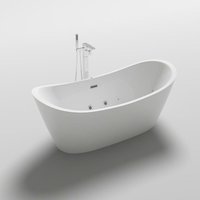Home Deluxe - freistehende Badewanne mit Whirlpoolfunktion - ovalo plus - Maße 180 x 90 x 72 cm - inkl. komplettem Zubehör i Whirlwanne, Whirlpool von Home Deluxe