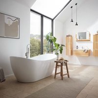 Freistehende Badewanne mit Whirlpoolfunktion - ovalo plus - Maße 180 x 90 x 72 cm - inkl. komplettem Zubehör i Whirlwanne, Whirlpool für 2 Personen von Home Deluxe