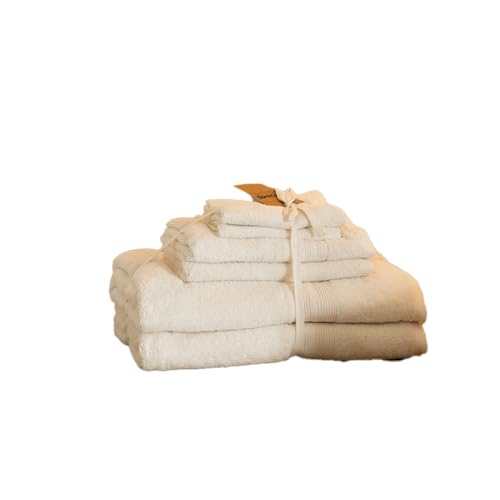 Home Deluxe - Handtuch Set - 6 TLG. Cuddle - Beige - Material: 100% Baumwolle I Handtuch Badetuch Duschtuch Set Handtuchset von Home Deluxe