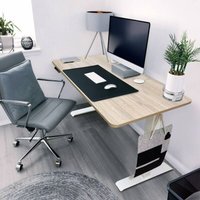 Home Deluxe - Höhenverstellbarer Schreibtisch elektrisch lumina Farbe: Weiß - Braun, Größe: 160 x 80 cm Höhenverstellbarer-Schreibtisch Arbeitsplatz von Home Deluxe
