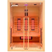 Infrarotkabine sonora m – 135 x 105 x 190 cm - für 2 Personen, 4 Vollspektrumstrahler, Holz: Hemlocktanne i Infrarotsauna, Sauna, Wärmekabine, von Home Deluxe