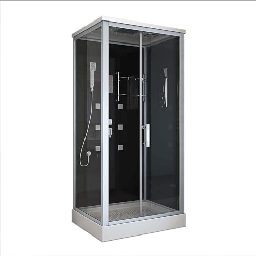 Home Deluxe - Komplettdusche WAVE L - Schwarz,Maße: 100 x 80 cm - inkl. Radio, Regendusche und komplettem Zubehör I Fertigdusche, Dusche, Duschtempel Home Deluxe - Komplettdusche WAVE L - Schwarz,Maße: 100 x 80 cm - inkl. Radio, Regendusche und komplettem Zubehör I Fertigdusche, Dusche, Duschtempel von Home Deluxe