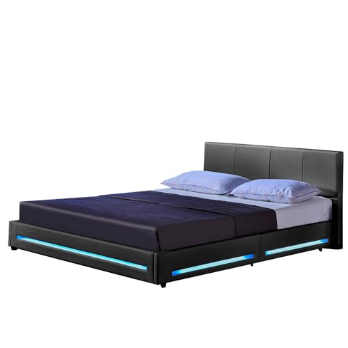 Home Deluxe - LED Bett Asteroid - Dunkelgrau, 180 x 200 cm - inkl. Matratze und Lattenrost I Polsterbett Design Bett inkl. Beleuchtung Home Deluxe - LED Bett Asteroid - Dunkelgrau, 180 x 200 cm - inkl. Matratze und Lattenrost I Polsterbett Design Bett inkl. Beleuchtung von Home Deluxe