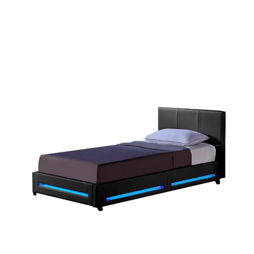 Home Deluxe - LED Bett Asteroid - Dunkelgrau, 90 x 200 cm - inkl. Lattenrost I Polsterbett Design Bett inkl. Beleuchtung Home Deluxe - LED Bett Asteroid - Dunkelgrau, 90 x 200 cm - inkl. Lattenrost I Polsterbett Design Bett inkl. Beleuchtung von Home Deluxe