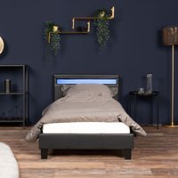 Led Bett astro - Schwarz, 90 x 200 cm - inkl. Lattenrost i Polsterbett Design Bett inkl. Beleuchtung - Home Deluxe von Home Deluxe