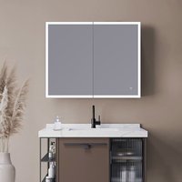 Home Deluxe LED-Spiegelschrank Schwarz - EVE - 100 x 80 cm von Home Deluxe