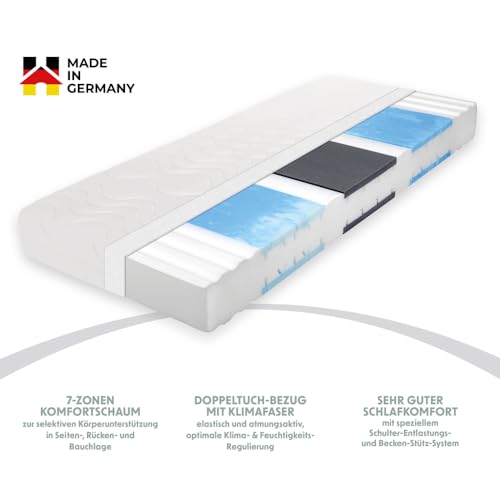 Home Deluxe - Matratze Emotion Top - Made in Germany - Stiftung Warentest Note GUT - 10 Jahre Garantie (H2, 90 x 200 cm) von Home Deluxe