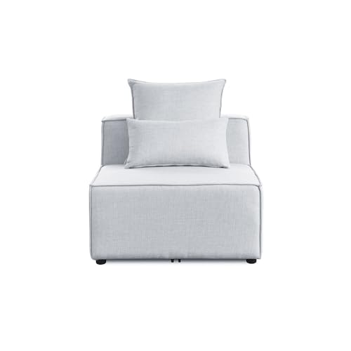 Home Deluxe - Mittelsofa Verona - Hellgrau, ca. 87 x 70 x 120 cm, Sitzhöhe: 46 cm, Sitztiefe: 80 cm I Modulares Sofa Modulsofa Ecksofa Wohnlandschaft von Home Deluxe