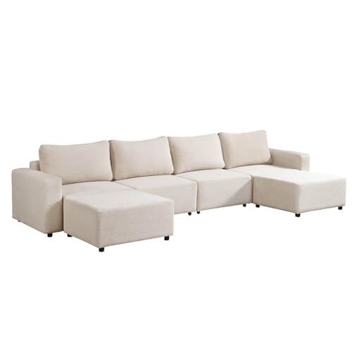 Home Deluxe Modulares Schlafsofa Vina XXL, Beige - inkl. Stauraum | Cordsofa, Sofa mit Schlaffunktion, Couch von Home Deluxe