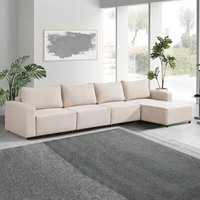 Home Deluxe - Modulares Schlafsofa vina xl, Beige Cordsofa, Sofa mit Schlaffunktion, Couch von Home Deluxe