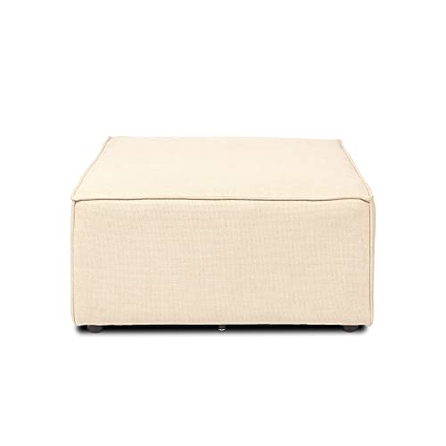 Home Deluxe - Hocker Verona - Beige, ca. 87 x 46 x 87 cm, Sitzhöhe: 46 cm, Sitztiefe: 87 cm I Modulares Sofa Modulsofa Ecksofa Wohnlandschaft von Home Deluxe