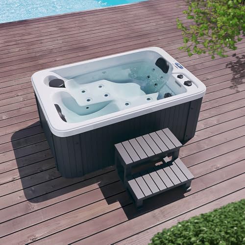 Home Deluxe - Outdoor Whirlpool Horizon Plus - inkl..Treppe und Thermoabdeckung, ca. 115 x 175 x 70 cm, inkl. Heizung und Massage I Whirlpool Badewanne Outdoor Badewanne Home Deluxe - Outdoor Whirlpool Horizon Plus - inkl..Treppe und Thermoabdeckung, ca. 115 x 175 x 70 cm, inkl. Heizung und Massage I Whirlpool Badewanne Outdoor Badewanne von Home Deluxe