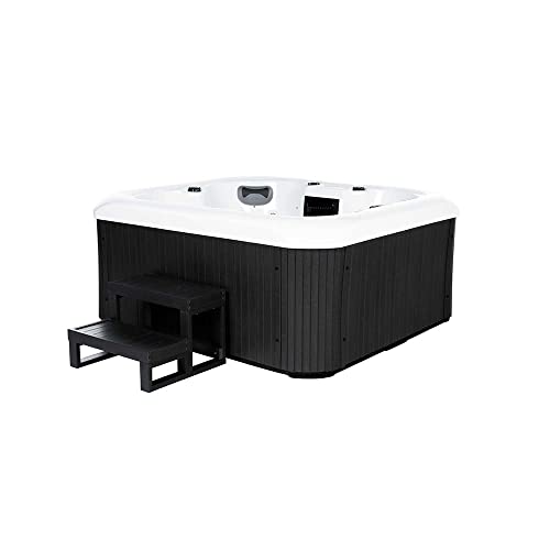 Home Deluxe - Outdoor Whirlpool - SEA Star Plus Treppe und Thermoabdeckung - Maße 180 x 160 x 79 cm - Inkl. Heizung, 19 Massagedüsen und 15 Lichtquellen I Außen Whirlpool Spa für 4 Personen von Home Deluxe