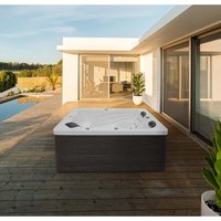 Outdoor Whirlpool - sunset Pure - Maße: 220 x 156 x 82 cm - Inkl. 32 Massagedüsen und 13 Lichtquellen i Außen Whirlpool Spa Jacuzzi - Home Deluxe von Home Deluxe