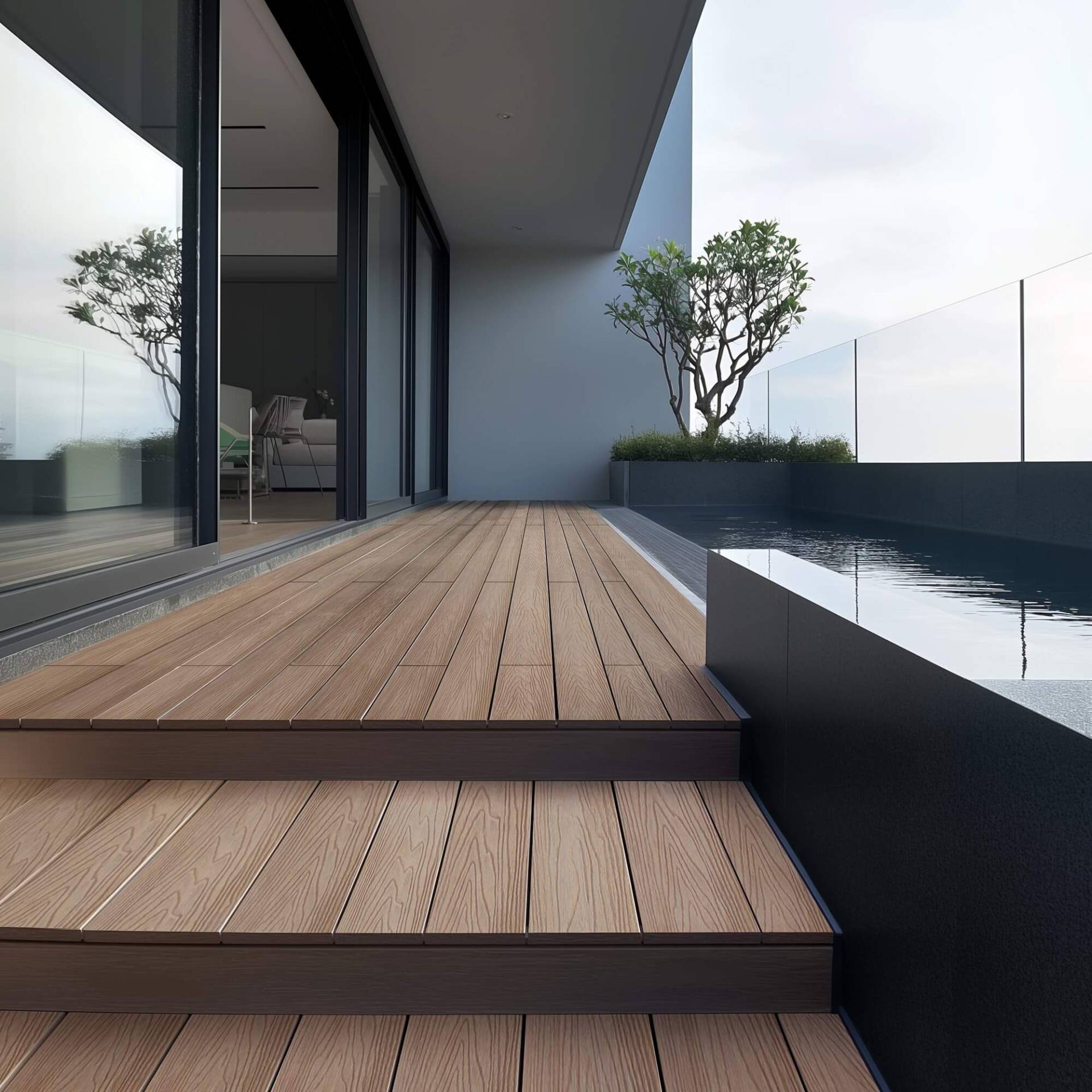 Home Deluxe Planches de terrasse WPC SAMANA PREMIUM kit complet (y compris l'ossature) - Teck 40m². von Home Deluxe