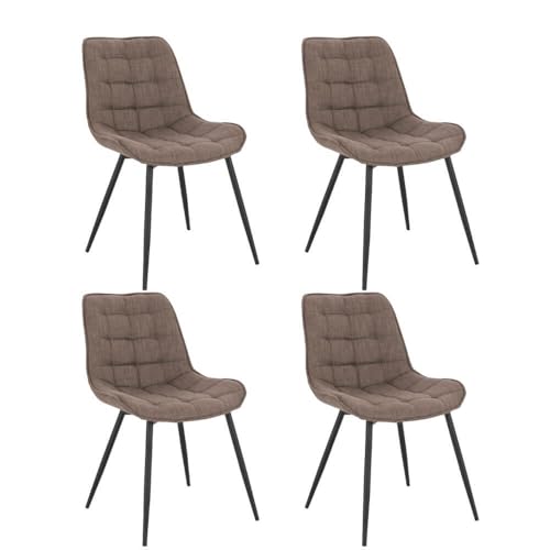 Home Deluxe - Polsterstuhl IKALO 4er Set - Farbe: Grau/Braun - weiche Polsterung, bis 120 kg belastbar I Küchenstuhl Speisestühle Esszimmerstühle von Home Deluxe