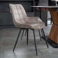 Polsterstuhl Esszimmer Samt ikalo Farbe: Hellbraun, Menge: 2 Stuhl Polsterstuhl Esszimmerstuhl Esszimmerstühle - Home Deluxe von Home Deluxe