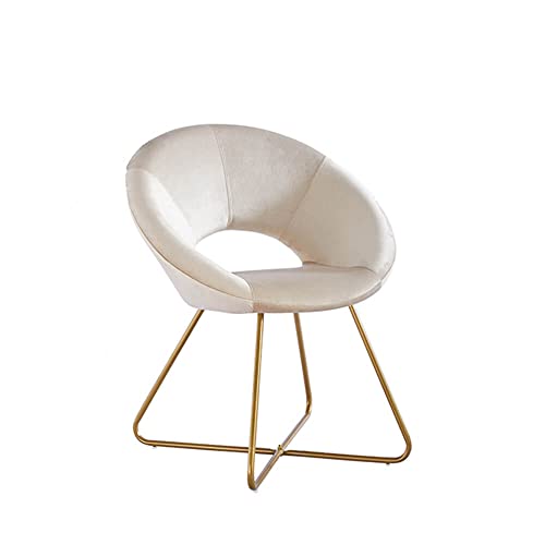 Home Deluxe - Esszimmerstühle Samt SELESA - Farbe: Beige, Bezug: Samtstoff, Gestell: Gold, pulverbeschichtetes Metall, max. 120 kg I Rundsessel, Küchenstuhl, Wohnzimmerstuhl, Polsterstuhl von Home Deluxe