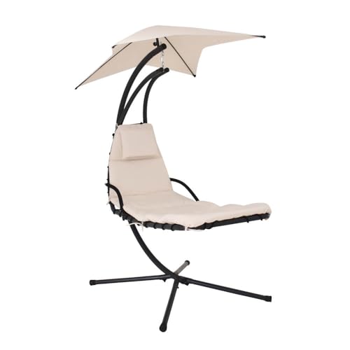 Home Deluxe - Schwebeliege - SAN REMO - inkl. Polsterauflage, Sonnendach und komplettem Montagematerial I Sonnenliege Hängesessel Gartenliege von Home Deluxe