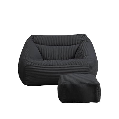 Home Deluxe - Sitzsack Cozy mit Hocker - Stoff: Samt Cord, Farbe: Anthrazit - Maße: 100 x 88 x 80 cm, inkl. Füllung I Sitzmöbel Bean Bag Sitzsäcke Home Deluxe - Sitzsack Cozy mit Hocker - Stoff: Samt Cord, Farbe: Anthrazit - Maße: 100 x 88 x 80 cm, inkl. Füllung I Sitzmöbel Bean Bag Sitzsäcke von Home Deluxe