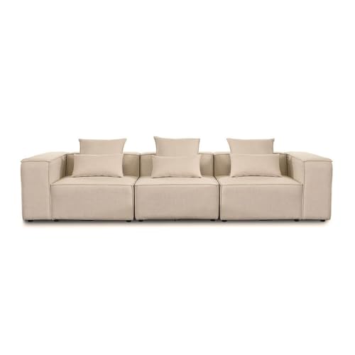 Home Deluxe - Sofa Verona - Beige, Größe: M - ca. 327 x 70 x 120 cm, Sitzhöhe: 46 cm, Sitztiefe: 80 cm, inkl. Kissen I Modulares Sofa Modulsofa Ecksofa Wohnlandschaft von Home Deluxe