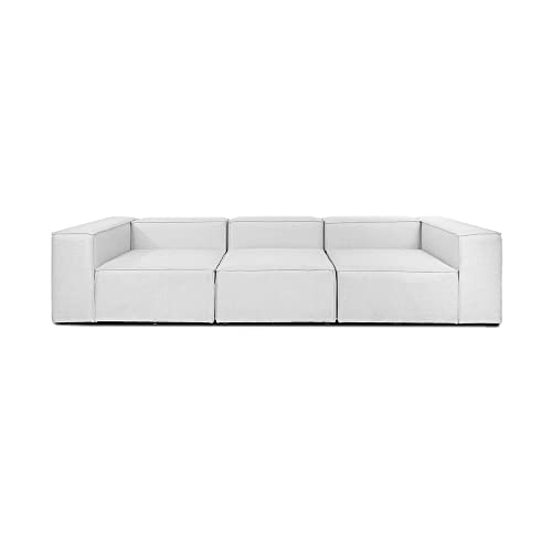 Home Deluxe - Sofa Verona - Hellgrau, Größe: M - ca. 327 x 70 x 120 cm, Sitzhöhe: 46 cm, Sitztiefe: 80 cm, inkl. Kissen I Modulares Sofa Modulsofa Ecksofa Wohnlandschaft von Home Deluxe